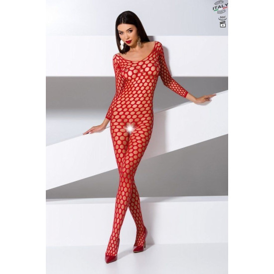 Бодистокинг с крупной сеткой, красный Passion BS077 Red