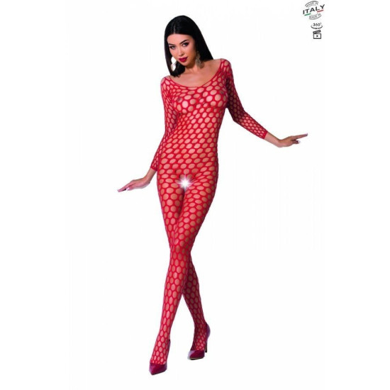 Бодистокинг с крупной сеткой, красный Passion BS077 Red