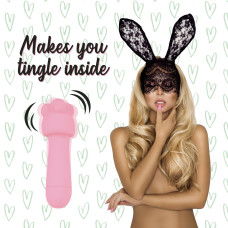 Мини-вибратор с двумя насадками, розовый FeelzToys Mister Bunny Pink