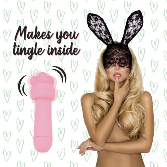 Мини-вибратор с двумя насадками, розовый FeelzToys Mister Bunny Pink