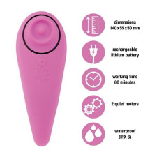 Пульсатор для клітора плюс вібратор, рожевий FeelzToys FemmeGasm Tapping & Tickling Vibrator Pink