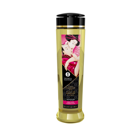 Натуральное увлажняющее массажное масло с ароматом лотоса Shunga Amour Sweet Lotus, 240 ml