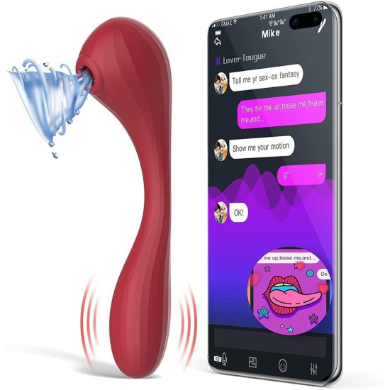 Вакуумний вагінально-кліторальний стимулятор з керуванням зі смартфона, червоний Magic Motion Bobi Red