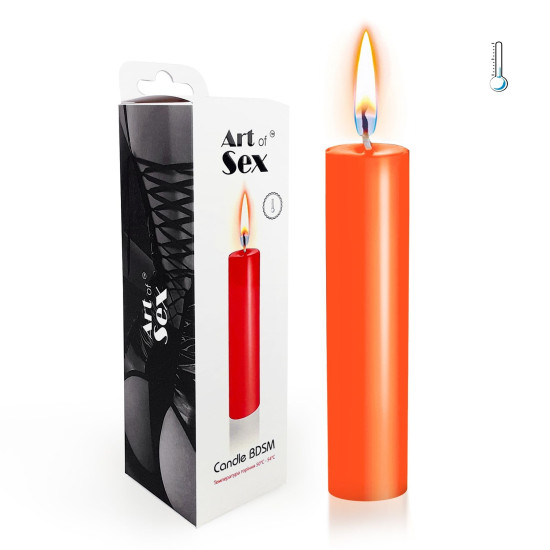 Низкотемпературная свеча для секса и БДСМ, оранжевая Art of Sex Low-Temperature Candle Orange, 15 cm