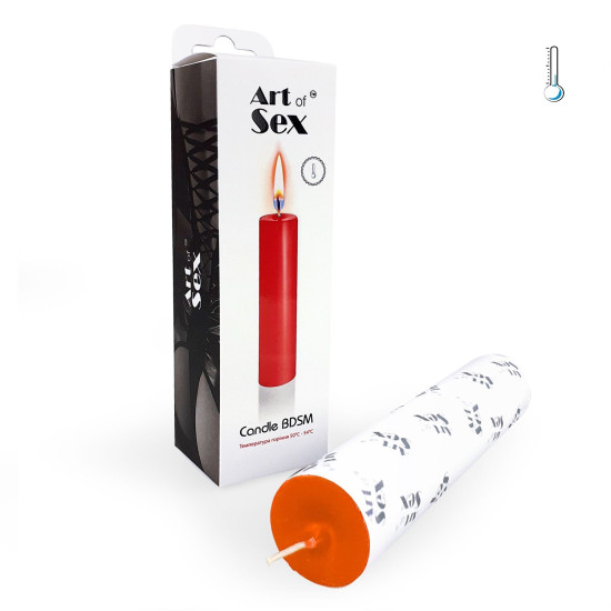 Низкотемпературная свеча для секса и БДСМ, оранжевая Art of Sex Low-Temperature Candle Orange, 15 cm