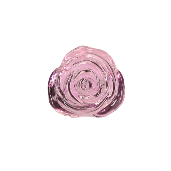 Скляна анальна пробка з вібропулею, діаметр 3,3 см Pillow Talk Rosy Luxurious Glass Anal Plug