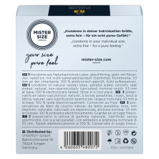 Презервативи для пеніса довжиною 10-11,3 см, 3 шт Mister Size - pure feel 53