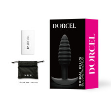 Силиконовая анальная пробка, чёрная, длина 10,6 см, диаметр 3 см Dorcel Spiral Plug