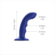 Насадка для страпона с двойной точечной пульсацией, синяя Strap-On-Me Tapping Dildo Wave Night Blue