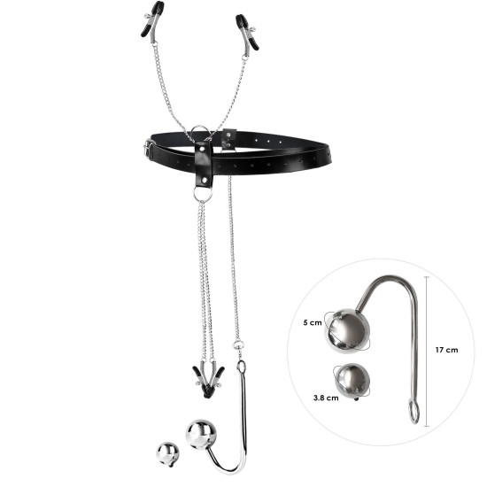 Бондажный набор с металлическим анальным крюком №4 Art of Sex Blanca Bondage Set with Anal Hook №4