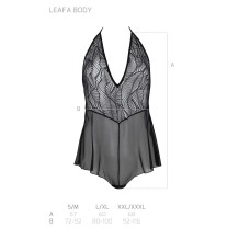 Боди, чёрное Passion LEAFA BODY black, S/M