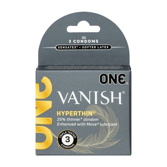 Презервативы в картонной коробке ONE Vanish Hyperthin, 3 шт