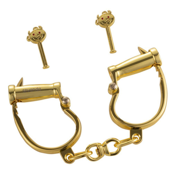 Металеві наручники для сексу, золотисті Lockink Love-Slave Handcuffs