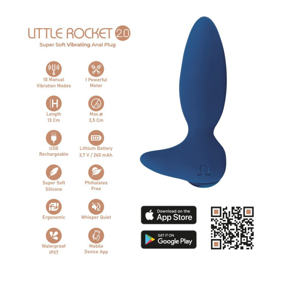 Анальна вібропробка Adrien Lastic Little Rocket 2.0 + App
