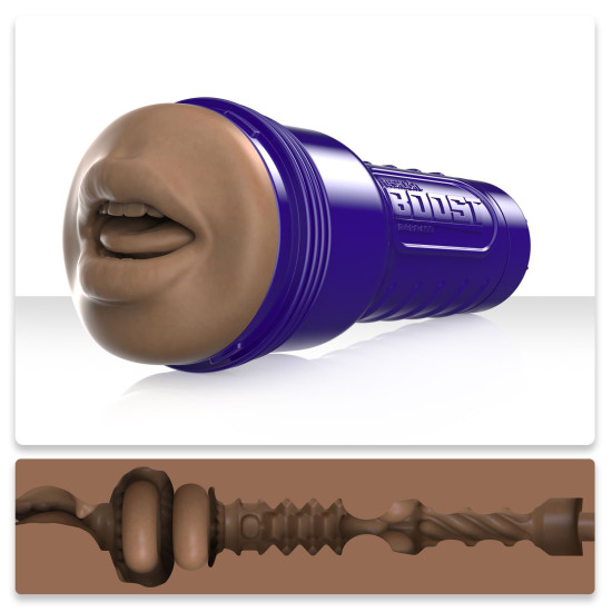 Мастурбатор-ротик з плаваючими кільцями Turbo Tech, темний Fleshlight Boost Blow Medium Dark Flesh
