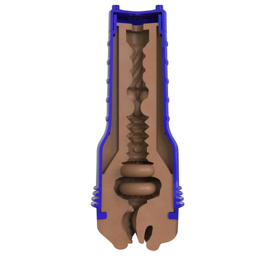 Мастурбатор-ротик з плаваючими кільцями Turbo Tech, темний Fleshlight Boost Blow Medium Dark Flesh