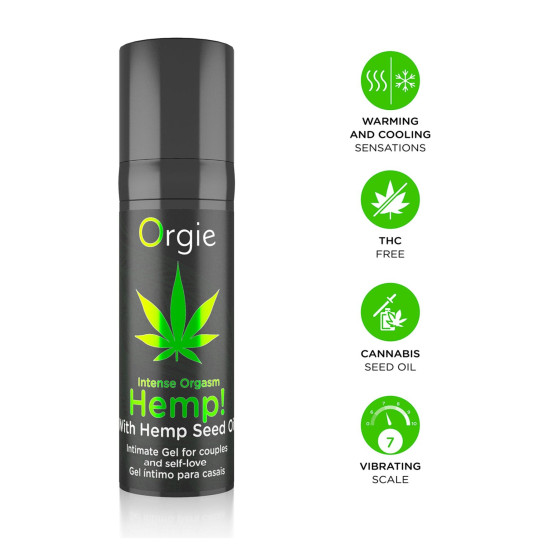 Вибрирующий гель для пар с эффектом холод-тепло Orgie Hemp! Intense Orgasm, 15 ml