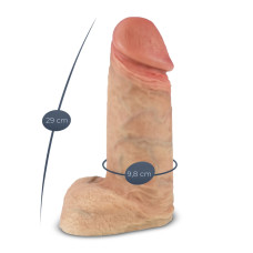 Фалоімітатор з реалістичного матеріалу, тілесний SilexD Premium Real Skin Flesh Model 1, 11 inch (без коробки)