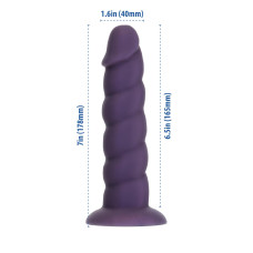 Фалоімітатор, довжина 18 см, віброкуля в подарунок, фіолетовий Fantasy By Addiction Unicorn Dildo Purple, 7 inch
