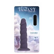 Фалоімітатор, довжина 18 см, віброкуля в подарунок, фіолетовий Fantasy By Addiction Unicorn Dildo Purple, 7 inch