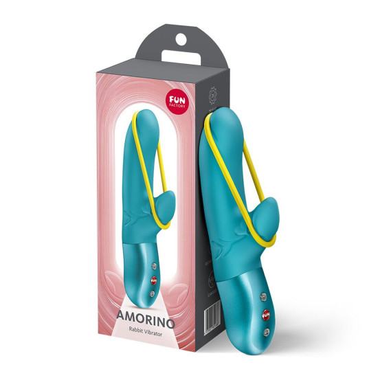 Мини вибратор-кролик со съемной стимулирующей лентой, бирюзовый Fun Factory Amorino Aquamarine
