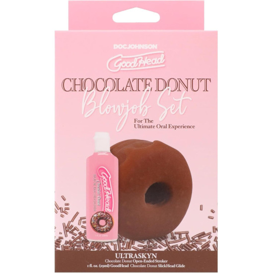 Набір для мінету, шоколадний пончик Doc Johnson GoodHead Chocolate Donut Blowjob Set