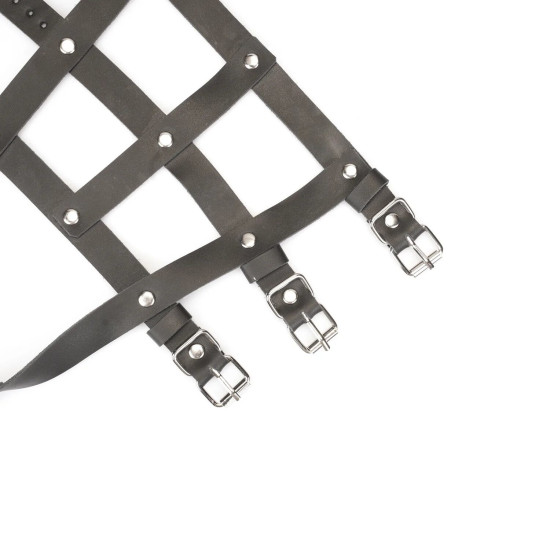 Шкіряна портупея для гомілкостопу зі шпорами, срібна Liebe Seele Leather High Heel Ankle Harness Silver