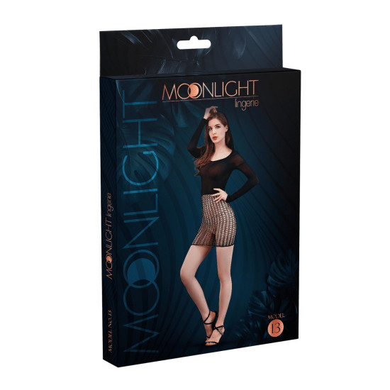 Moonlight Model 13 Black, XS-L - чорна еротична сукня з довгим рукавом (пом'ята упаковка!!!)