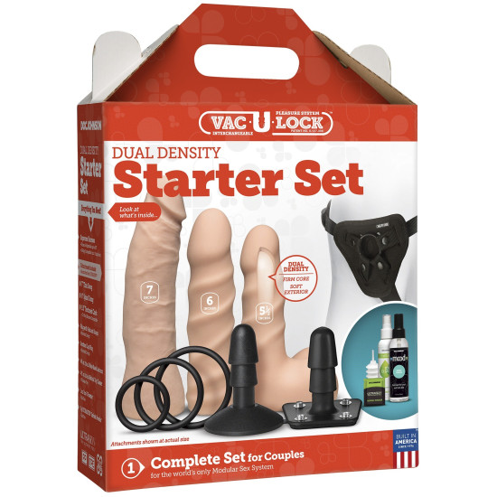 Набор для страпона, диаметр 2×3,8 см, 5,1 см Doc Johnson Vac-U-Lock Dual Density Starter Set