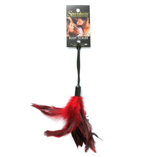 Метелочка-щекоталка, красная, на веревочной петле Sportsheets Pleasure Feather Red