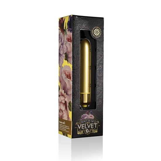 Вибропуля матовая с бархатным покрытием Rocks Off RO-90mm Touch of Velvet Sunflower Summer
