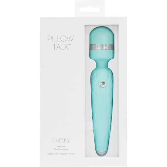 Розкішний вібромасажер у формі мікрофона з кристалом Swarovski, бірюзовий Pillow Talk Cheeky Teal