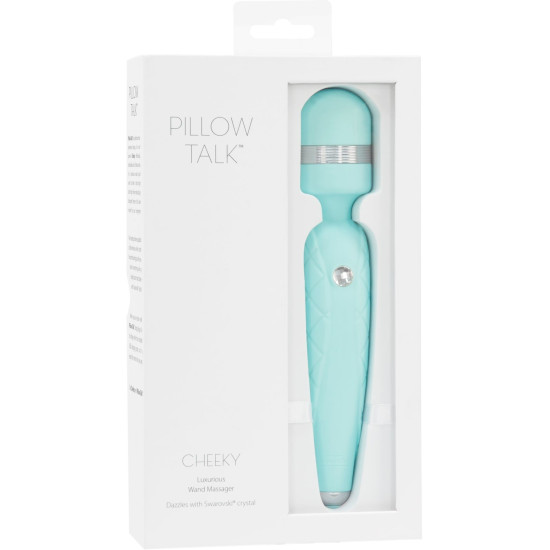 Розкішний вібромасажер у формі мікрофона з кристалом Swarovski, бірюзовий Pillow Talk Cheeky Teal