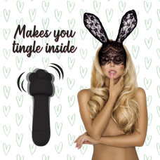 Мини-вибратор с двумя насадками, чёрный FeelzToys Mister Bunny Black