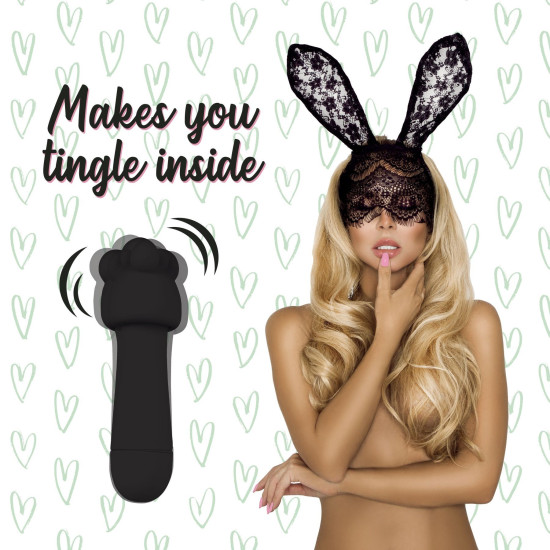 Мини-вибратор с двумя насадками, чёрный FeelzToys Mister Bunny Black