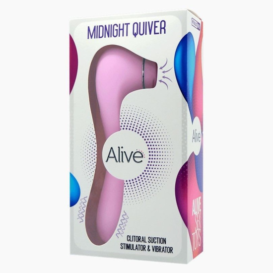 Вибратор и вакуумный клиторальный стимулятор 2 в 1, розовый Alive Midnight Quiver Pink