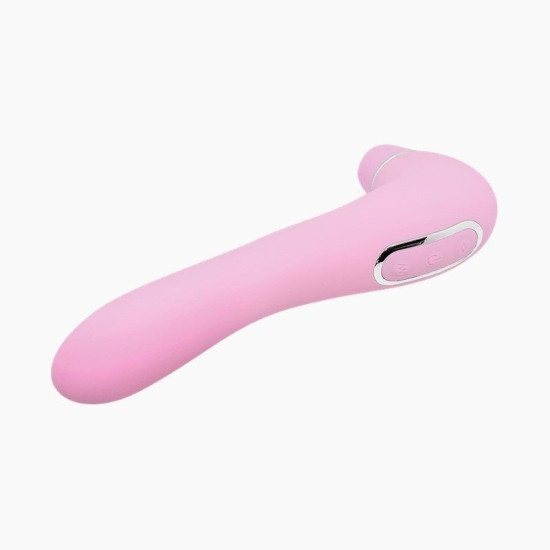 Вибратор и вакуумный клиторальный стимулятор 2 в 1, розовый Alive Midnight Quiver Pink