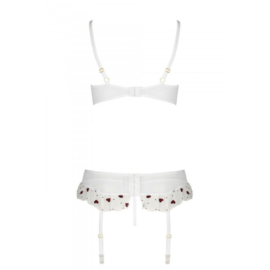 Комплект білизни (ліф, трусики, пояс для панчіх), білий Lovelia Set White, L/XL