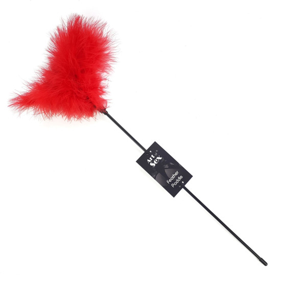 Щекоталка с пером молодого индюка, красная Art of Sex Feather Paddle