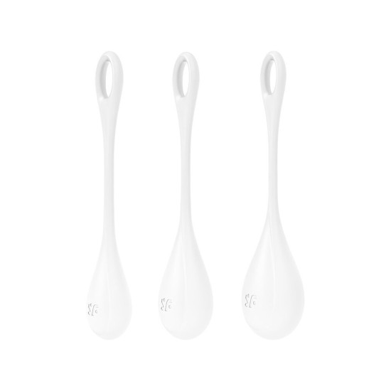 Набор йони бусин, белый, диаметр 2-2,5-3 см, вес 22-46-74 г Satisfyer Yoni Power 1 White