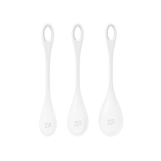 Набор йони бусин, белый, диаметр 2-2,5-3 см, вес 22-46-74 г Satisfyer Yoni Power 1 White