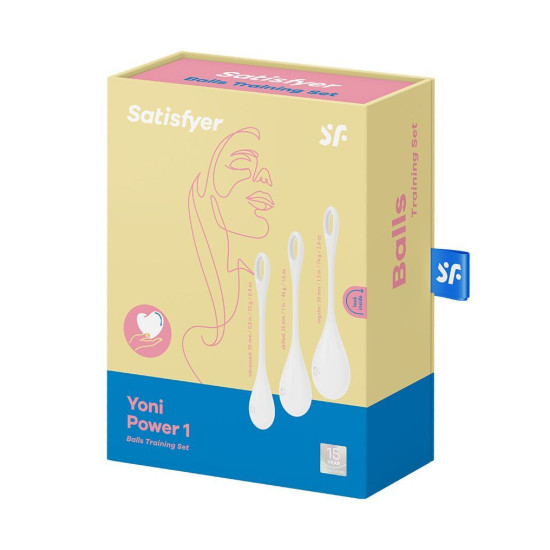 Набор йони бусин, белый, диаметр 2-2,5-3 см, вес 22-46-74 г Satisfyer Yoni Power 1 White