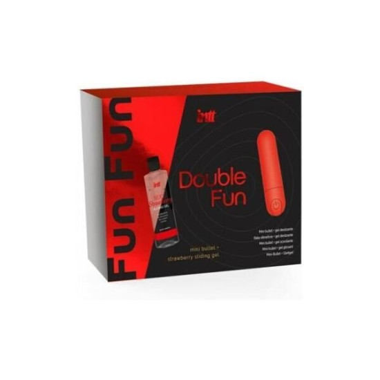 Набор: вибропуля и клубничный лубрикант Intt Double Fun