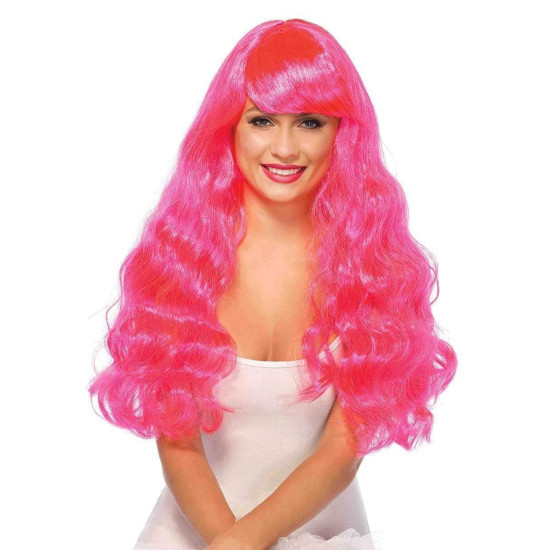 Довга хвиляста перука, неоново-рожева, 61 см Leg Avenue Neon Star Long Wavy Wig, Pink