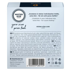 Презервативи для пеніса довжиною 11,3-12,7 см, 3 шт Mister Size - pure feel 57
