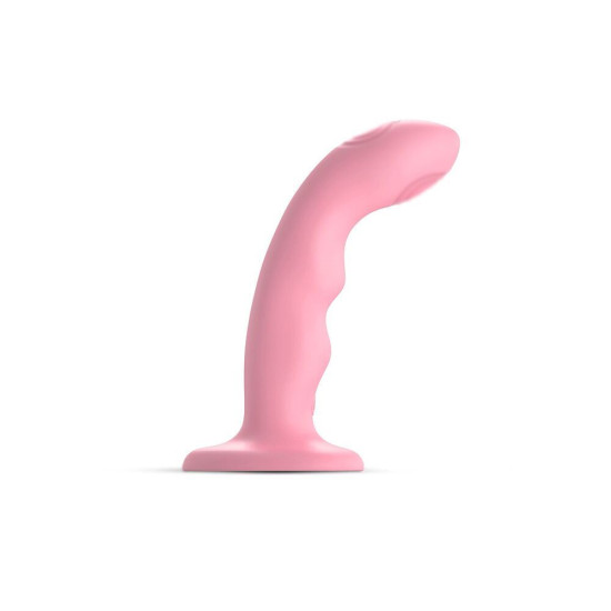 Насадка для страпона с двойной точечной пульсацией, розовая Strap-On-Me Tapping Dildo Wave Coral Pink