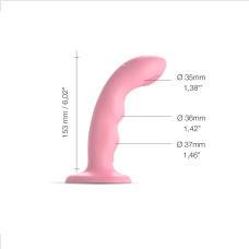 Насадка для страпона з подвійною точковою пульсацією, рожева Strap-On-Me Tapping Dildo Wave Coral Pink