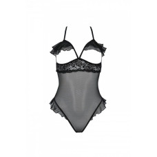 Еротичне боді з відкритими чашками, чорне Passion Dolly Body Black, S/M