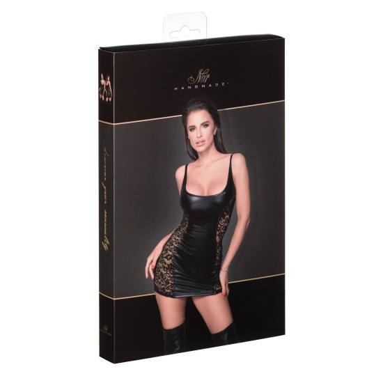 Платье из материала с мокрым эффектом и кружевными вставками Noir Handmade F229 Powerwetlook Dress with Lace Inserts, 3XL