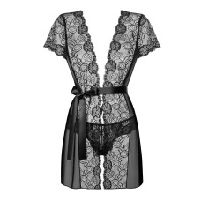 Пеньюар з трусиками Obsessive Alluria Peignoir & Thong, S/M